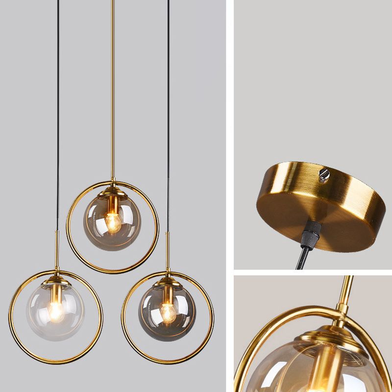Luminaire pendentif en verre globe