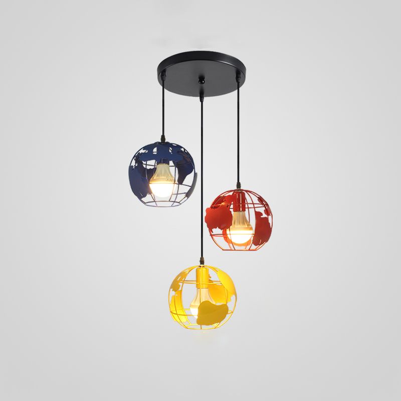 Macaron de suspension du globe Macaron 3 lumières suspendues pour salle à manger