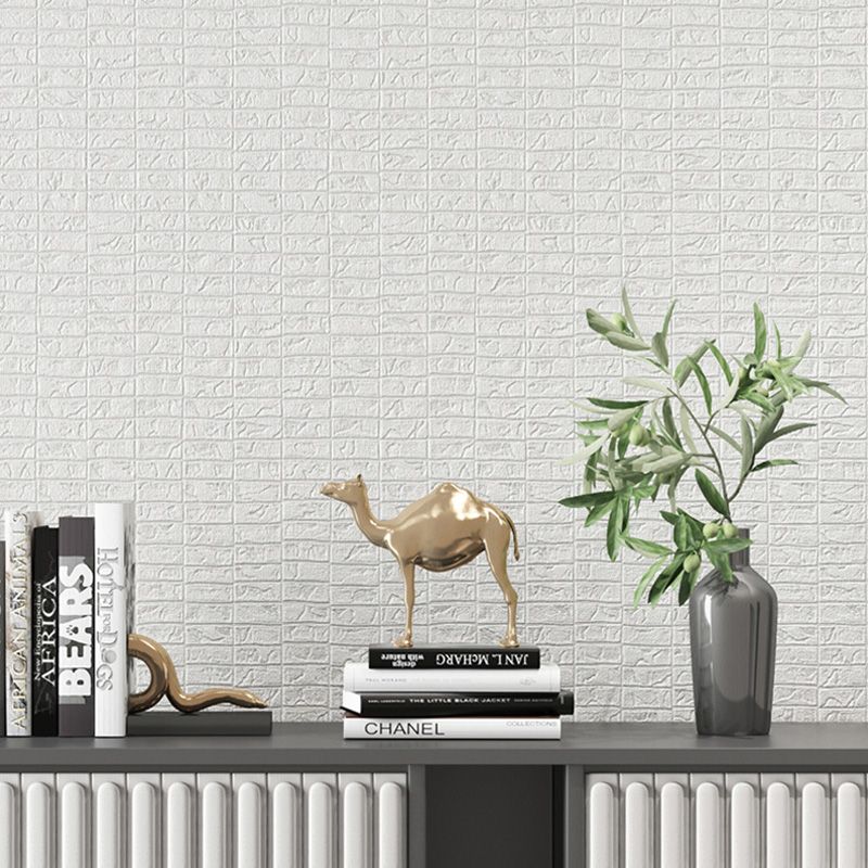 Grid Vinyl Wallpaper Roll for Guest Room Decor in Pastel Color, 20.5-inch x 33-foot