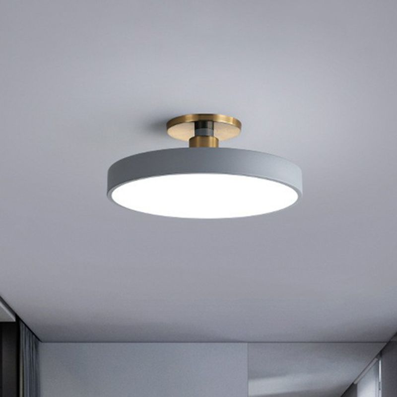 Round Flush Mount Light Nordic Style Acrylic Bedroom LED Semi Flush Ceiling Light