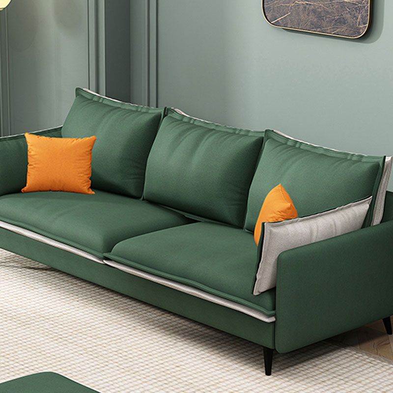 Stationary Stain Resistant Faux Leather 3-seater Pillow Top Arm Settee
