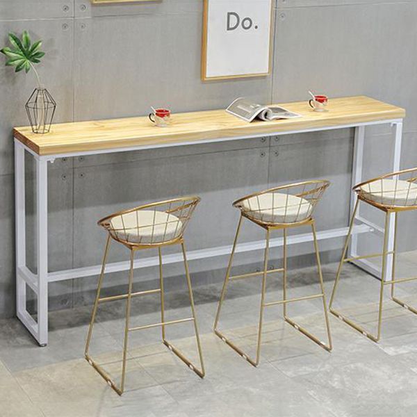 Iron and Wood Rectangular Table Modern Minimalist Home Bar Table