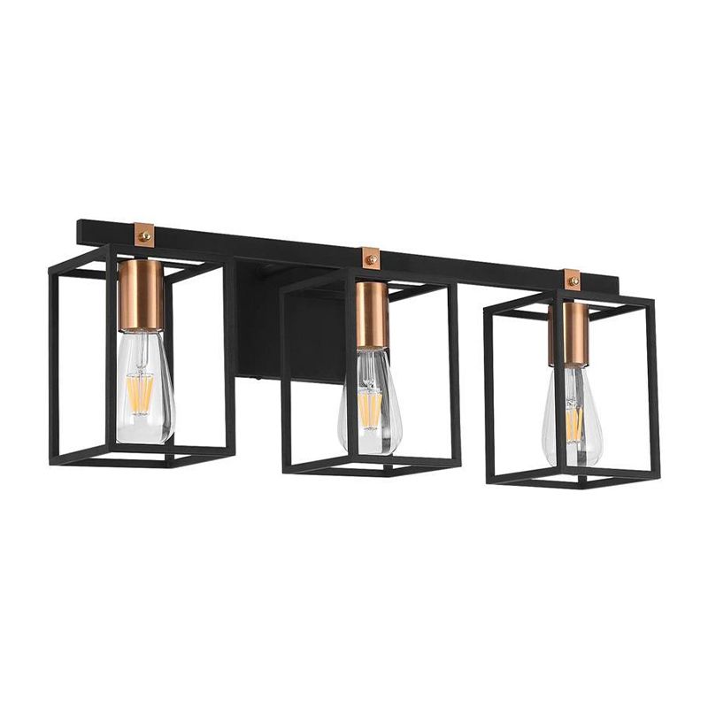 Black 1/2/3/4-Light Bathroom Vanity Light Modern Metal Bath Bar