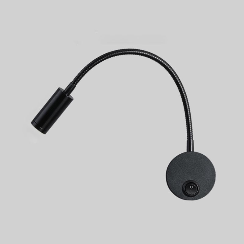 Adjustable LED Wall Fixture in Dark Black Aluminum Wall Reading Lighting