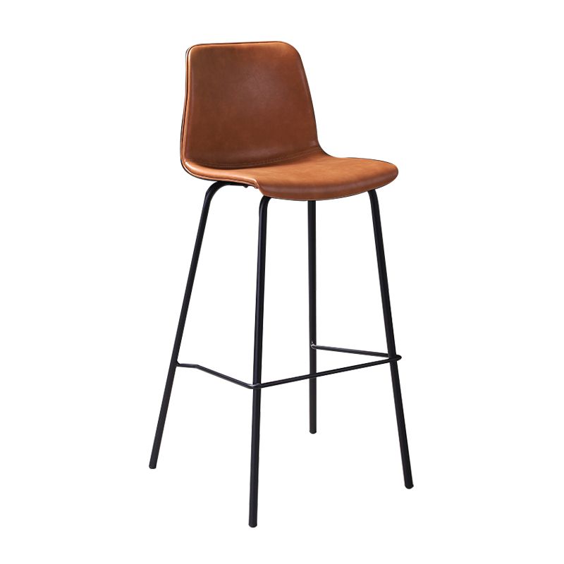 Industrial Black Metal Counter Stools Low Back Indoor Bar Stool with Bucket Seat