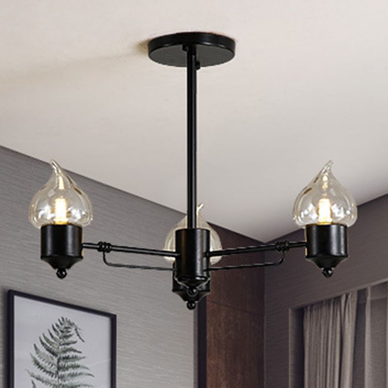 Cylindre en verre transparent suspendu au lustre industriel 3/6 Light Living Room Pendant Light avec canopée ronde