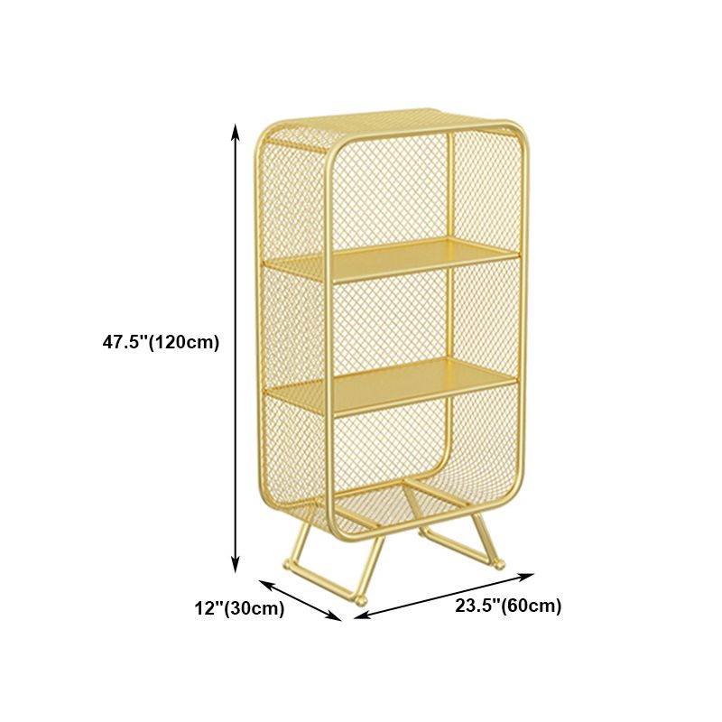 Modern Closed Bookshelf Metal Standard Bookcase With Rectangular Shelves