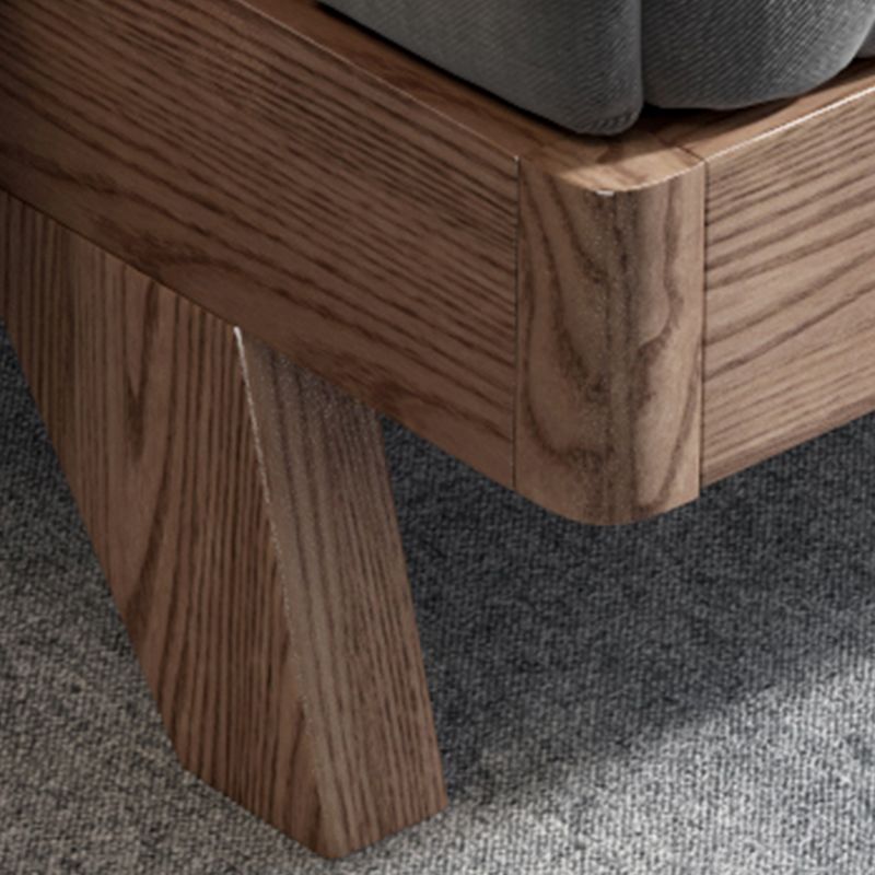 Wood Low Profile Upholstered Bed Nordic 35.43-Inch H Bed Frame with Headboard