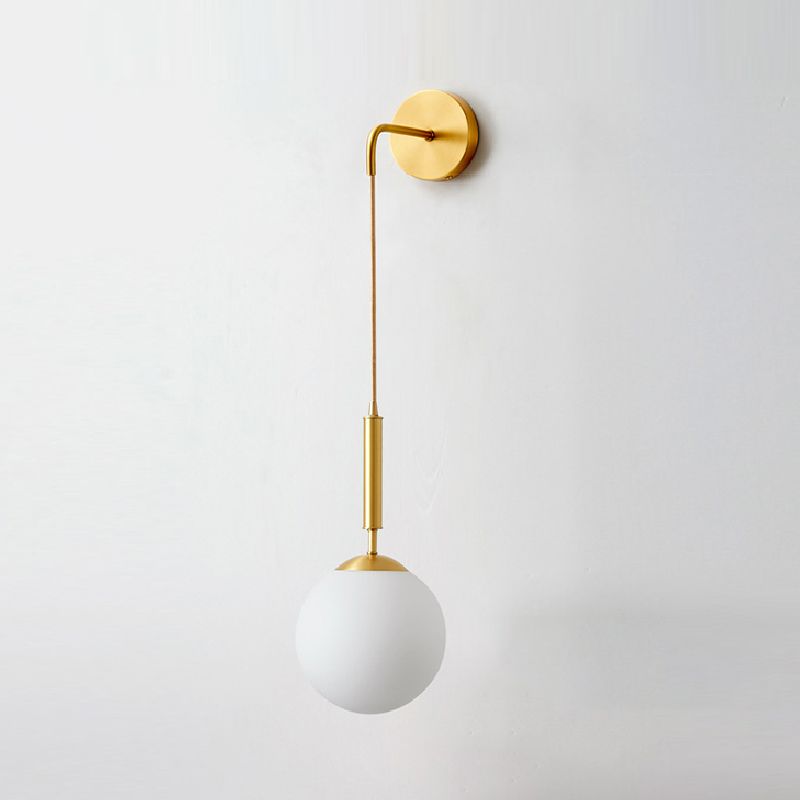 Postmodern Ball Shape Vanity Light with Glass Shade for Shower Room