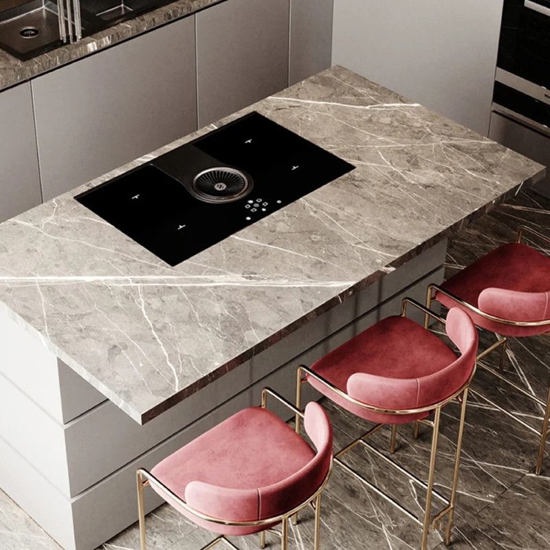 29.53" Glam Bar and Counter Stool Low Back Stool with 4 Metal Legs