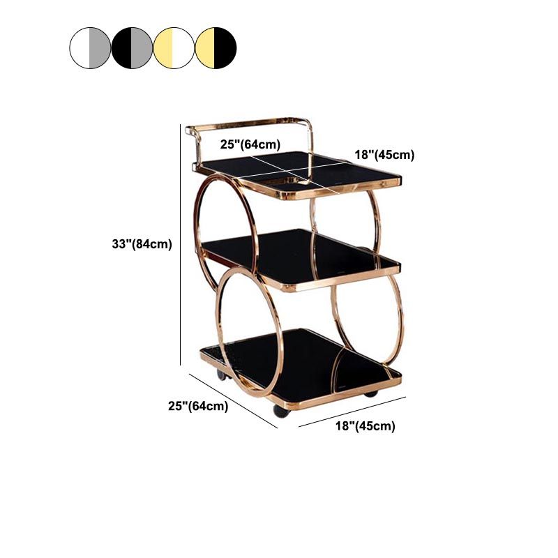 33.07" High Modern Prep Table Rolling Metal Prep Table for Home