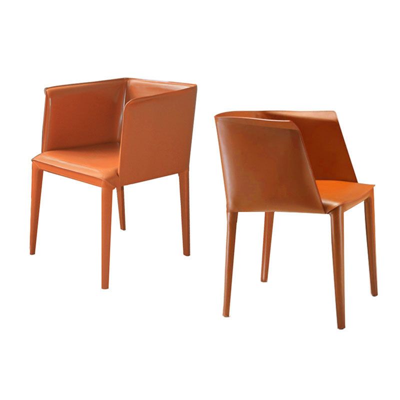 Leather Arm Chair Solid Back Indoor Dining Chair for Dining Room