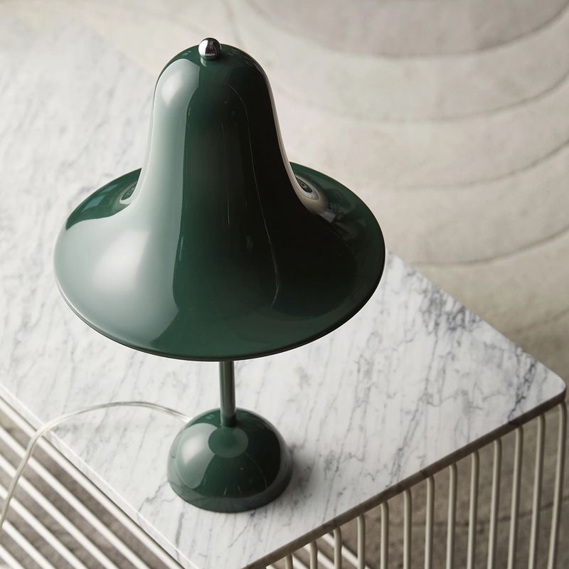 Minimalist Style Night Table Lamp Metal Hat Shape Bedroom Table Light