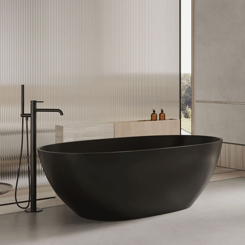 Modern Stone Bathtub Freestanding Soaking Bathtub , 22.05-inch Tall