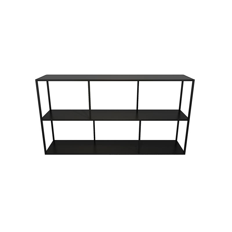 Open Bookcase Minimalist Book Shelf with Metal Rectangular Shelves