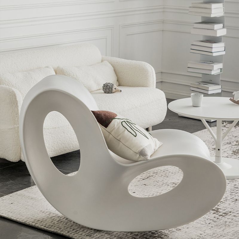 Modern Rocker Chair Plastic Seat Belt Rocking Accent Chair for Living Room