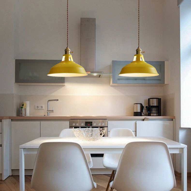 Schattierter Esszimmer hängende Anhänger Lampe Metall Einfachheitsstil Federung Licht