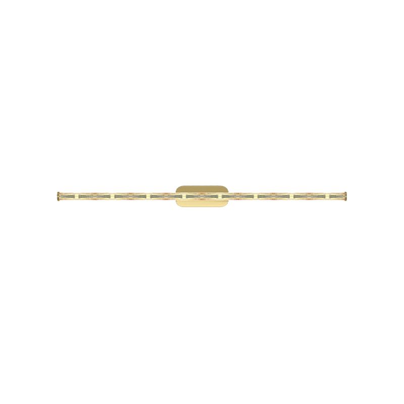 Golden/Black Single Contemporary Bathroom Vanity Light LED Metallic Bath Bar