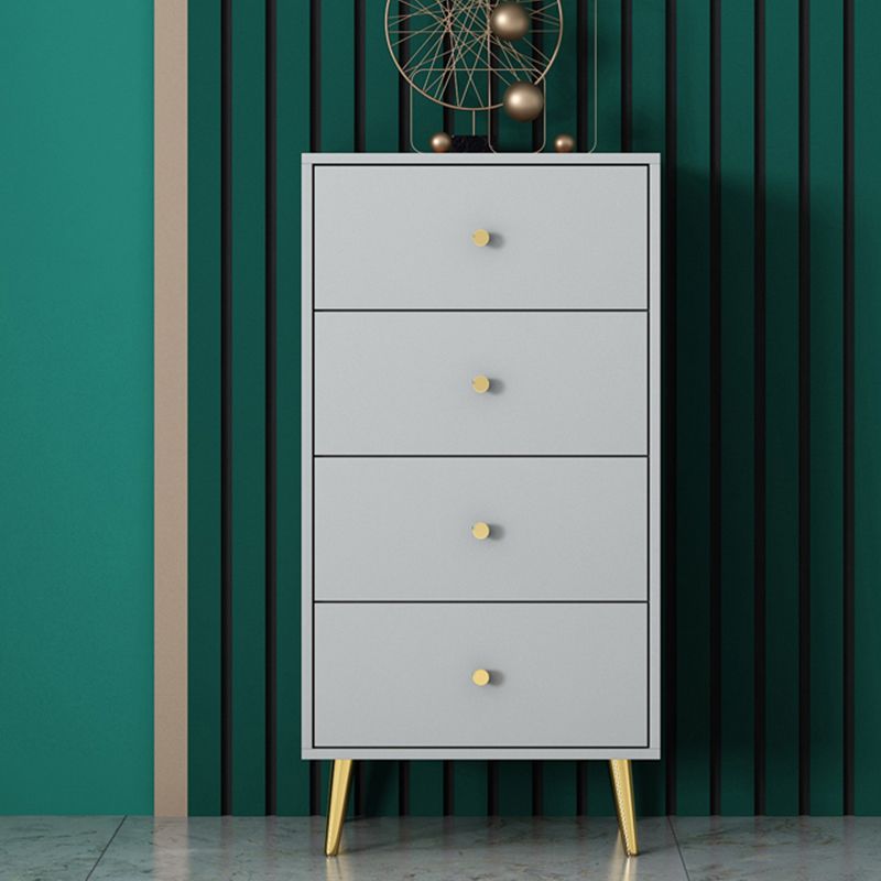 Modern Accent Chest with Storage Drawers and 4 Golden Legs Chest
