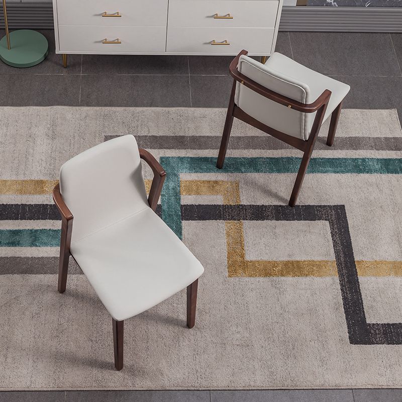 Traditional Solid Wood Dining Room Chair Upholstered Dining Arm Chair