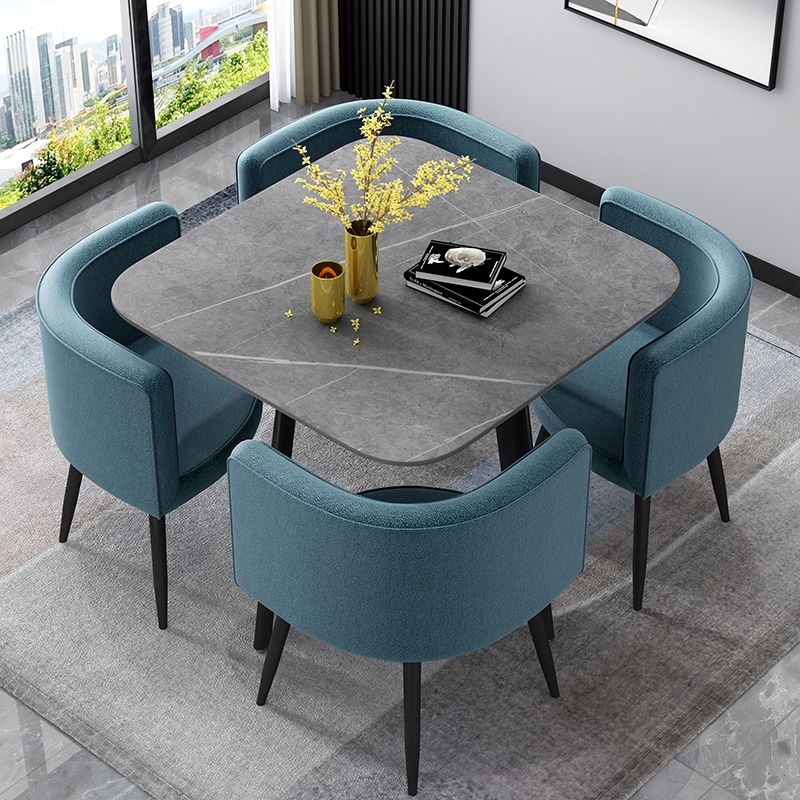 Small Apartment Dining Table Industrial Wind Stone 31.5 Inch Home Dining Table