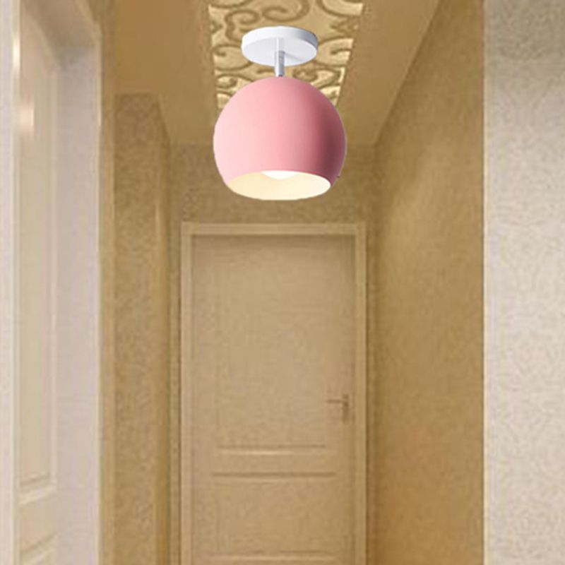 Dome Semi Flush Mount Licht Macaron Metal Ceiling Light Armaturen voor Living Room