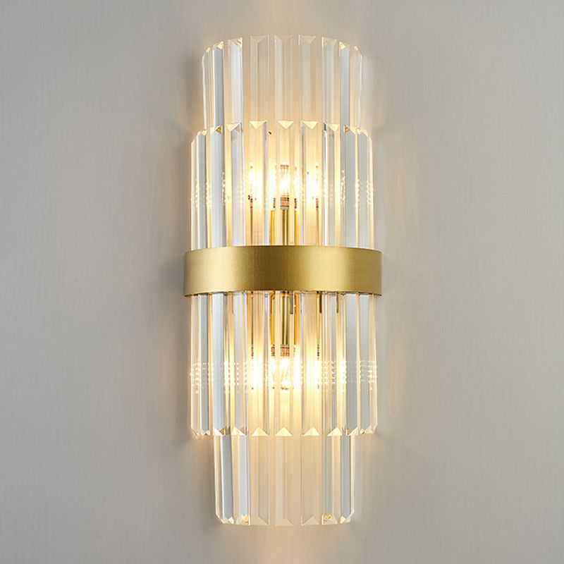Crystal Geometry Shape Wall Lights Modern Style 2 Light Wall Sconce for Bedroom