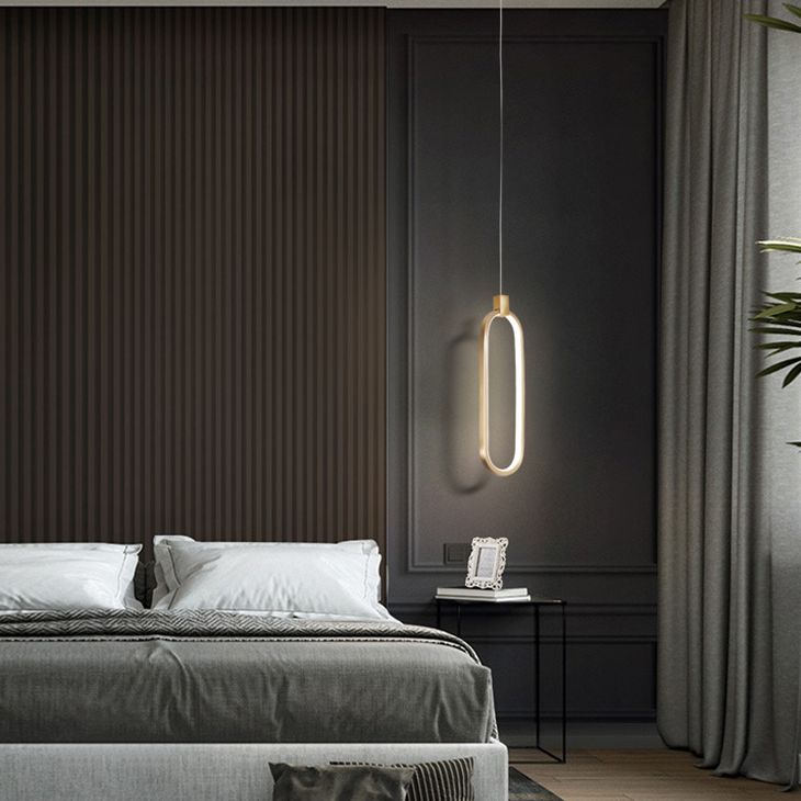 Circular Pendant Lighting Fixtures Postmodern Luxury Style Metal Hanging Light