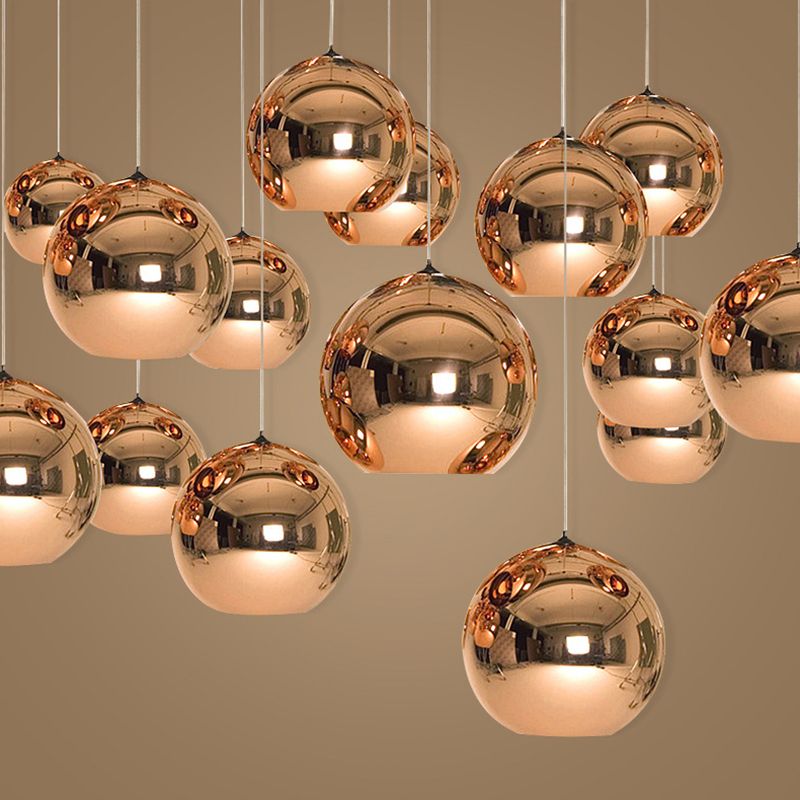 1 Light Glass Pendant Lighting Fixtures Modern Globe Dining Room Hanging Light Fixtures