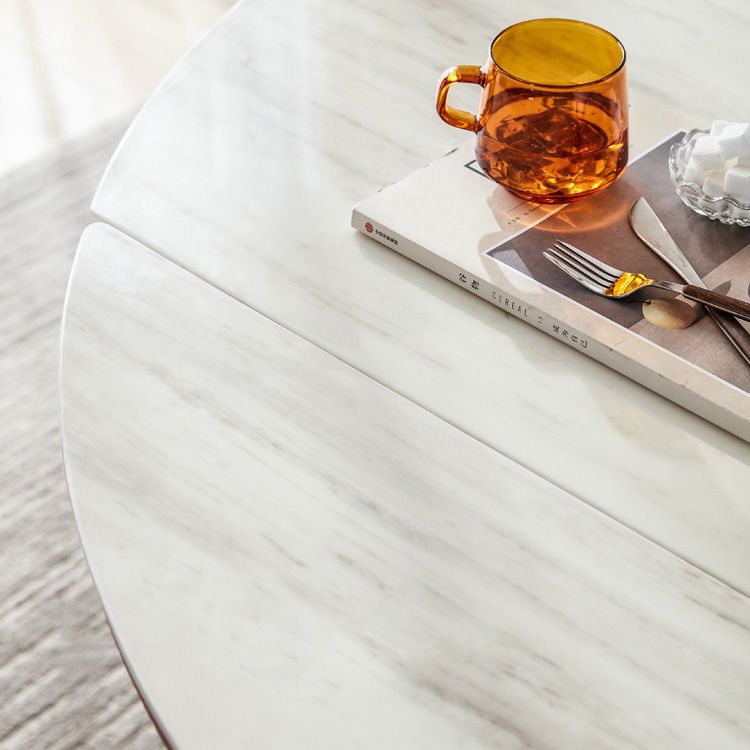 Modern Stone Scalable Dining Table Solid Wood Legs for Dining Room