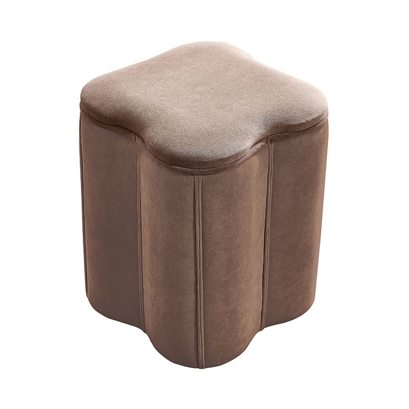 Contemporary Specialty Pouf Ottoman Plain Velvet Stain Resistant Boucle Ottoman