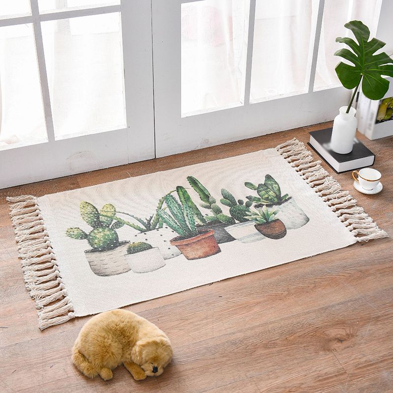 Bohemian Cotton Blend Area Capinet Retro Retro Intérieur Rapis de salon Tapis avec frange