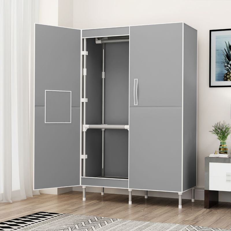 Contemporary Metal Wardrobe for Home Matte Finish Cabinet with Legs
