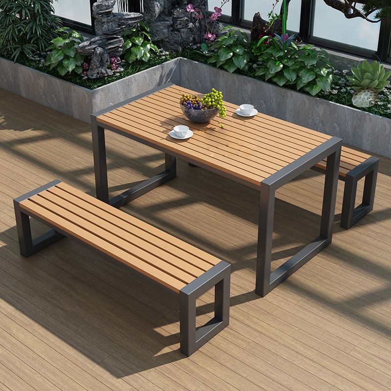 Manufactured Wood Picnic Table Set Modern 1/3 Pieces Rectangular Picnic Table Set