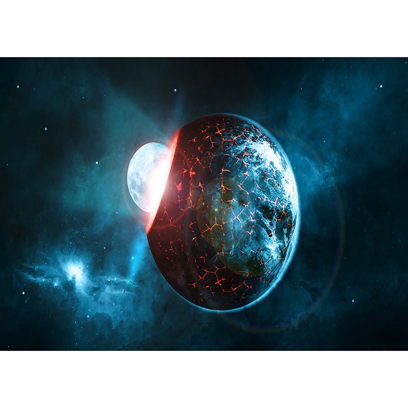 Dark Outer Space Mural Wallpaper Personalized Size Wall Covering for Bedroom