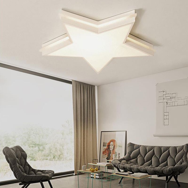 Slim Panel Star Inbouwlamp Kinder acryl LED-plafondlamp in wit voor jongensslaapkamer