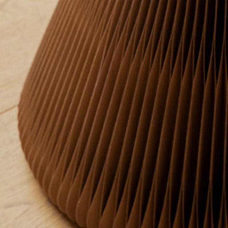 21.25" Tall Kraft Paper Pedestal End Table Round Glass Top Side Table