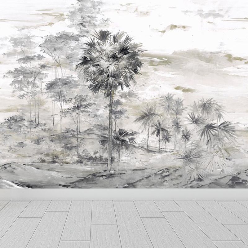 Illustration Wild Forest Wall Mural Great Wall Decor for Living Room, Personalized