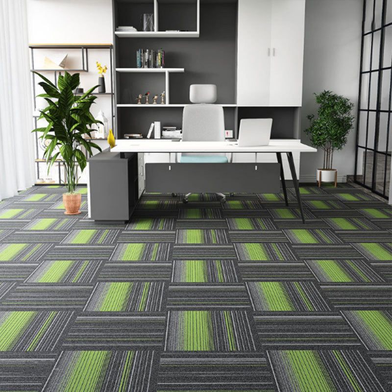 Indoor Carpet Tiles Geometric Print Level Loop Office Carpet Tiles