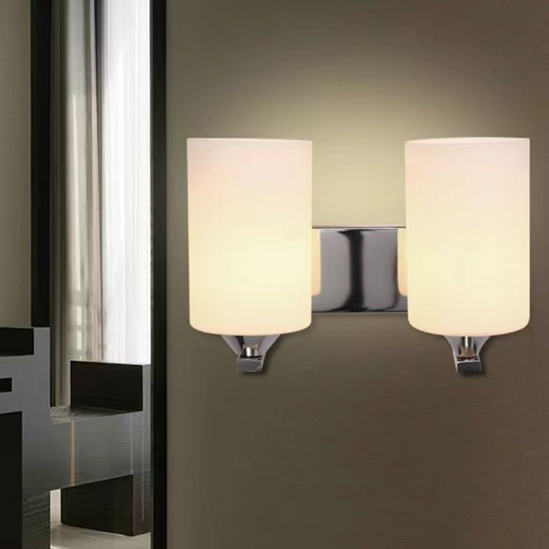 Contemporary Vanity Lighting Glass Shade Wall Light Fixture for Bathroom