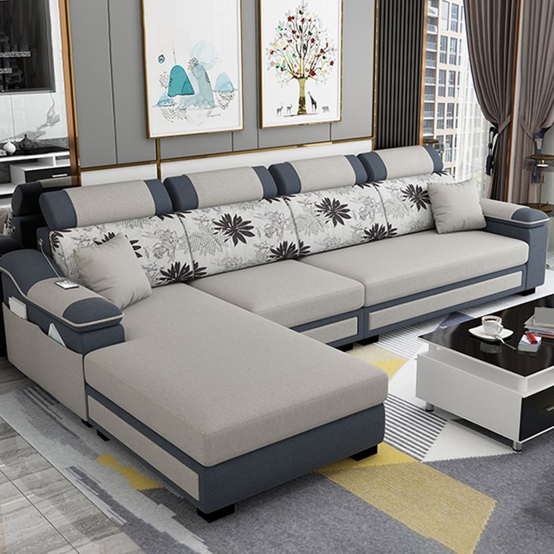110.23" L Modern Sectional Stain-Resistant Faux leather Sectional