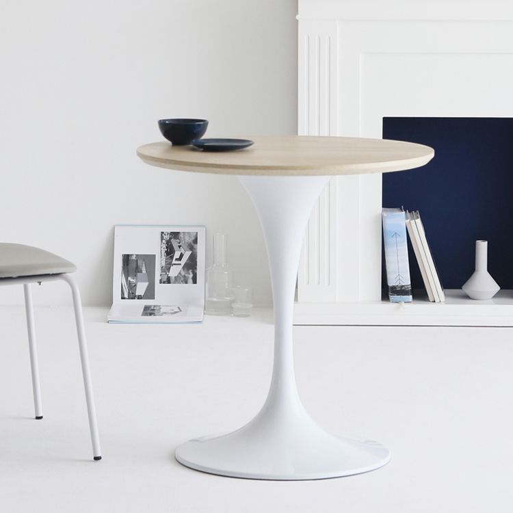 Mesa minimalista de mesa estándar redonda MDF Mesa de comedor de cocina con base de tulipán