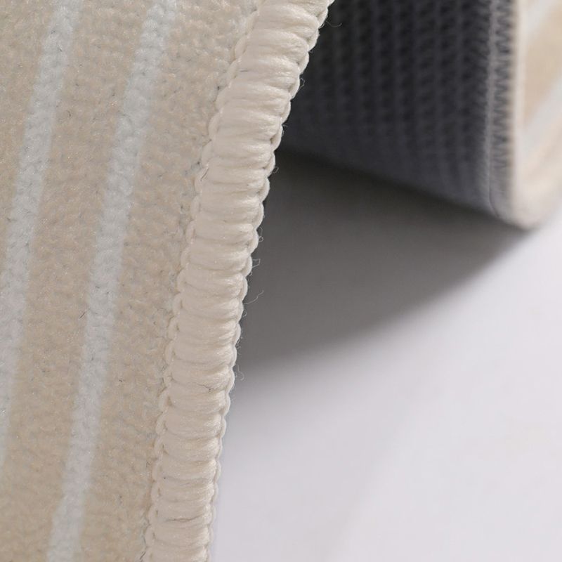 Simple Plain Stripes Rug Polyester Indoor Rug Non-slip Area Carpet for Living Room and Bedroom