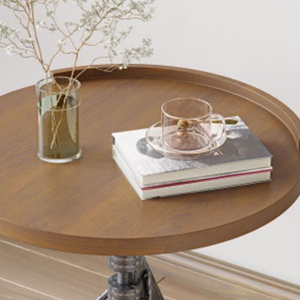 Contemporary Style Side End Table Metal Abstract Round Sofa Side Accent Table