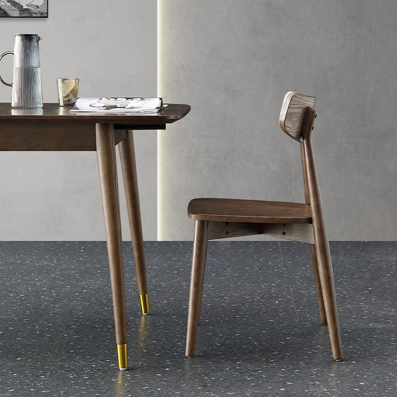 Hedendaagse houten eetkamerstoel Open Back Dining Side Chair (set van 2)