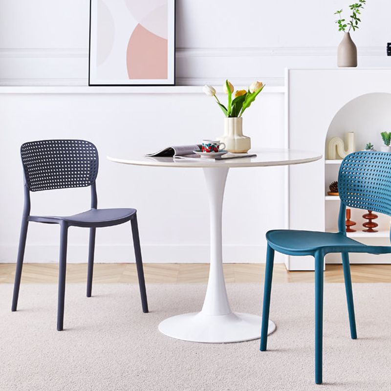 Open Back Dining Side Chair Modern Indoor-Outdoor Plastic Chair