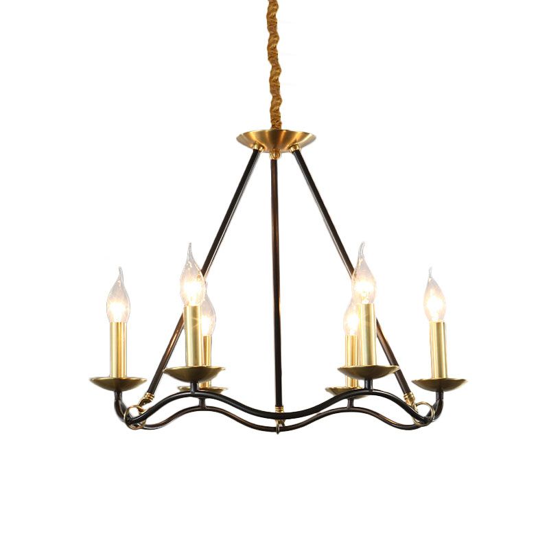 Bougie de lustre en métal noir pendante 6/9/15 Bulbes Pendoir traditionnel Prenant Light pour le salon