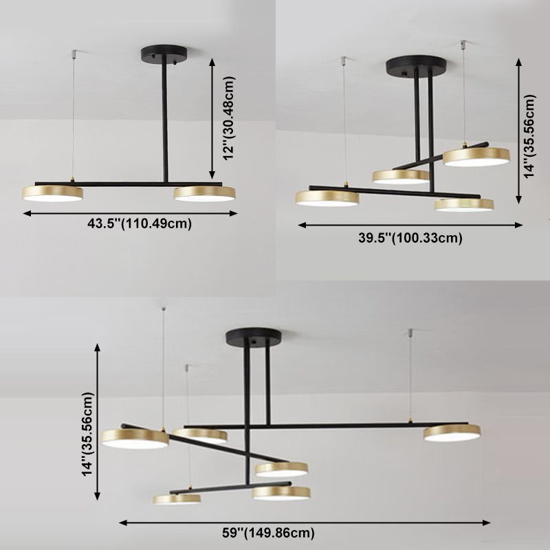 Lampade a sospensione rotonda moderna lampada lampadario a più luci con ombra acrilica bianca