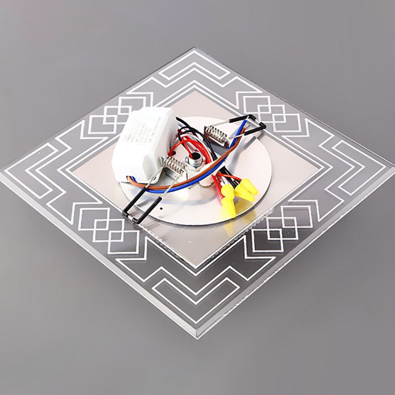 Luz de techo de cristal LED de estilo moderno, montaje empotrado, con orificio de 2-4 pulgadas de diámetro