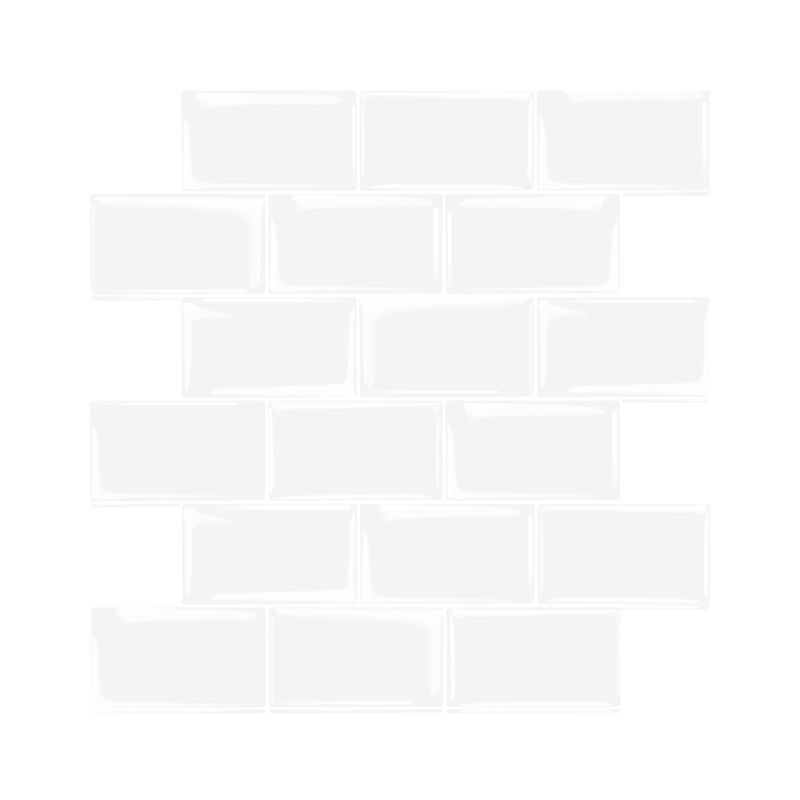 Peel and Stick Tiles Rectangle Stain Resistant PVC Subway Peel and Stick Tiles for Kitchen